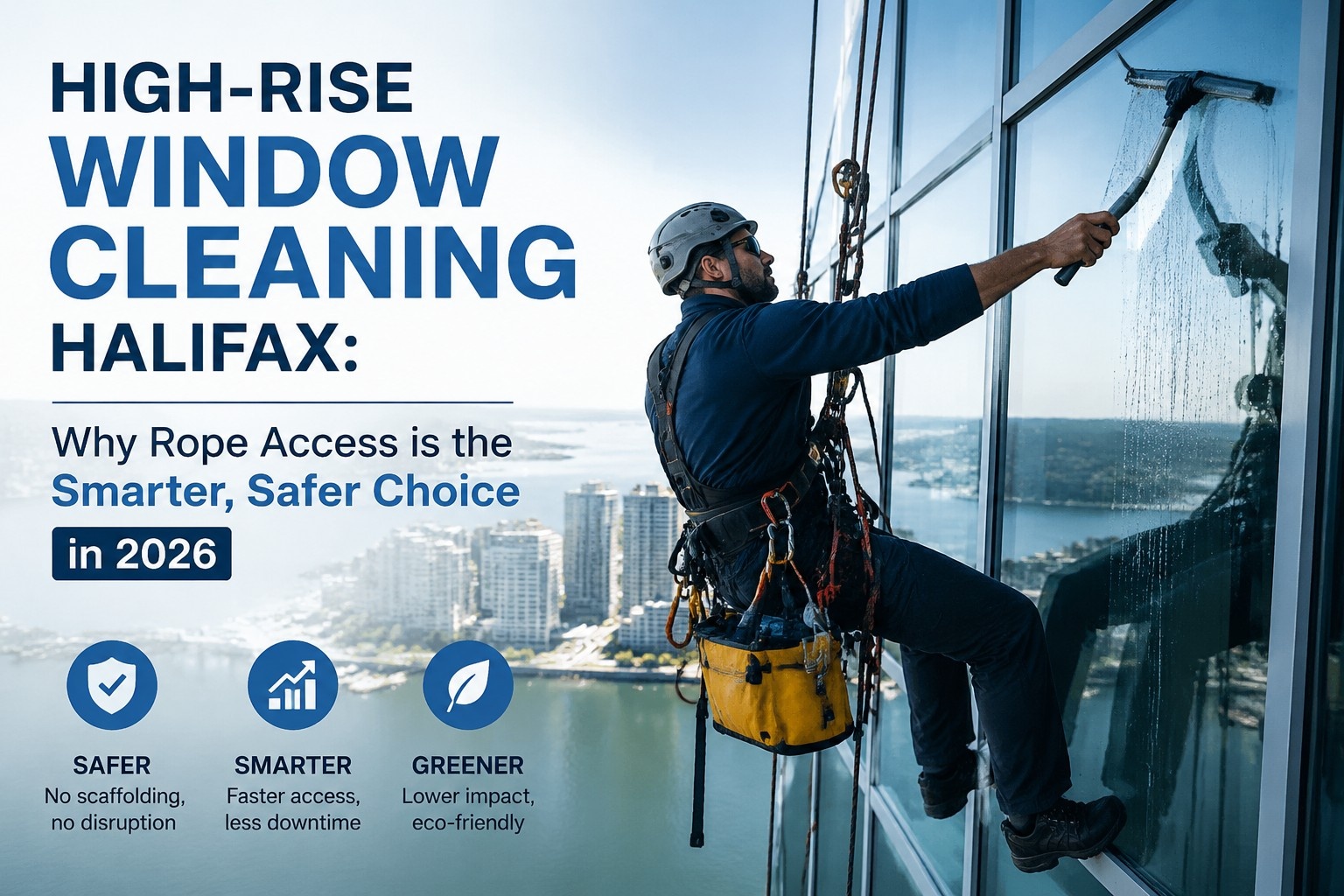High-Rise Window Cleaning Halifax: Why Rope Access is the Smarter, Safer Choice in 2026